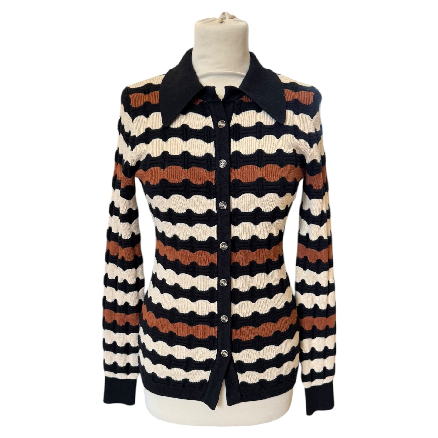 Dodo Bar Or Marvin Black Brown and Cream Cardigan - 10