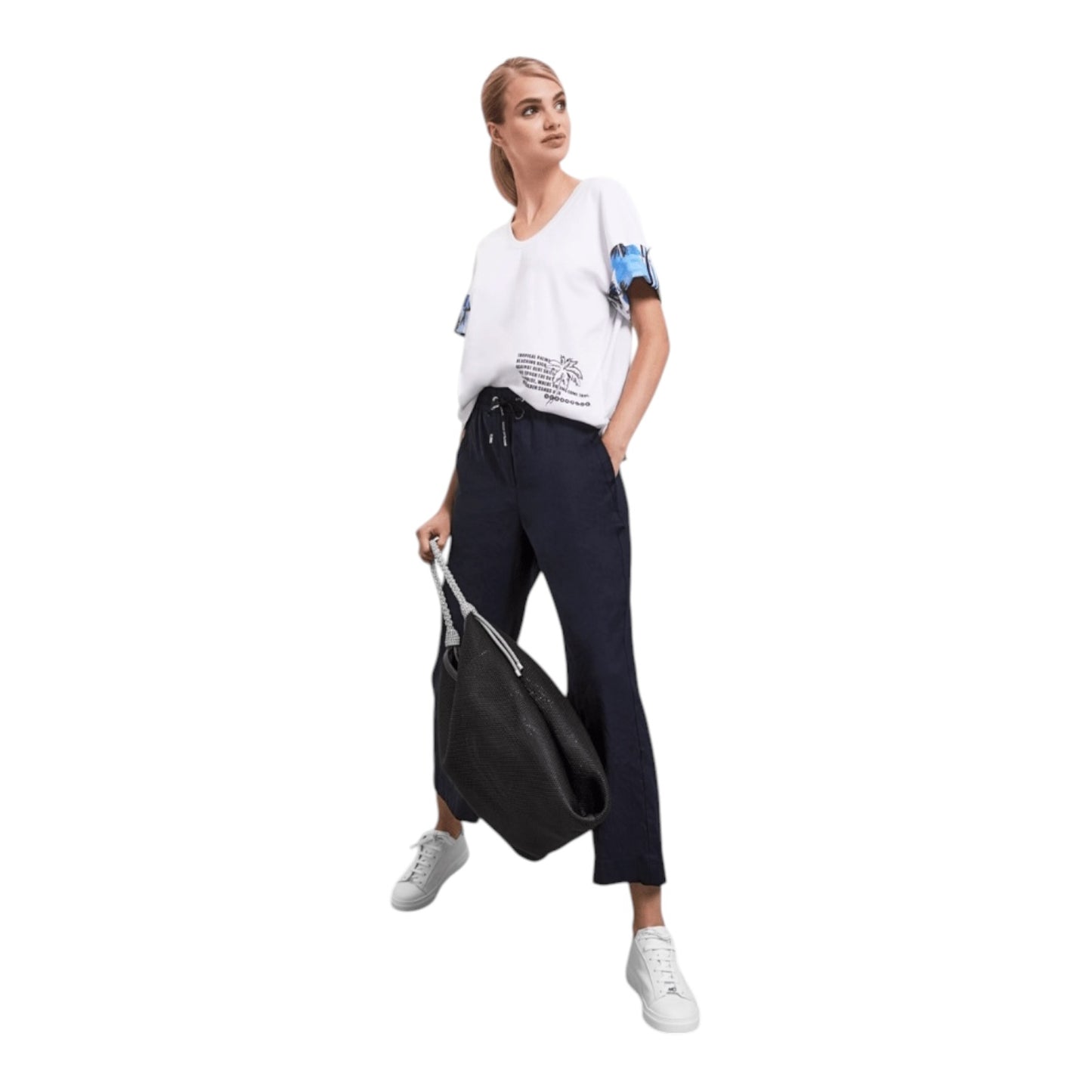 Marc Cain Sports Midnight Blue Wusu Linen Trousers - 10/12