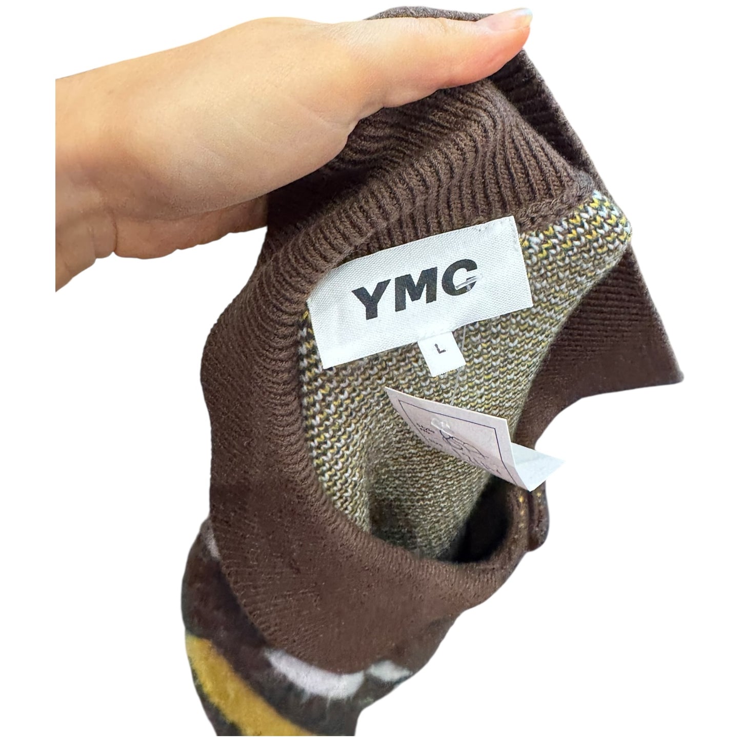 YMC Brown Patterned Rat Pack Cardigan - 12/14