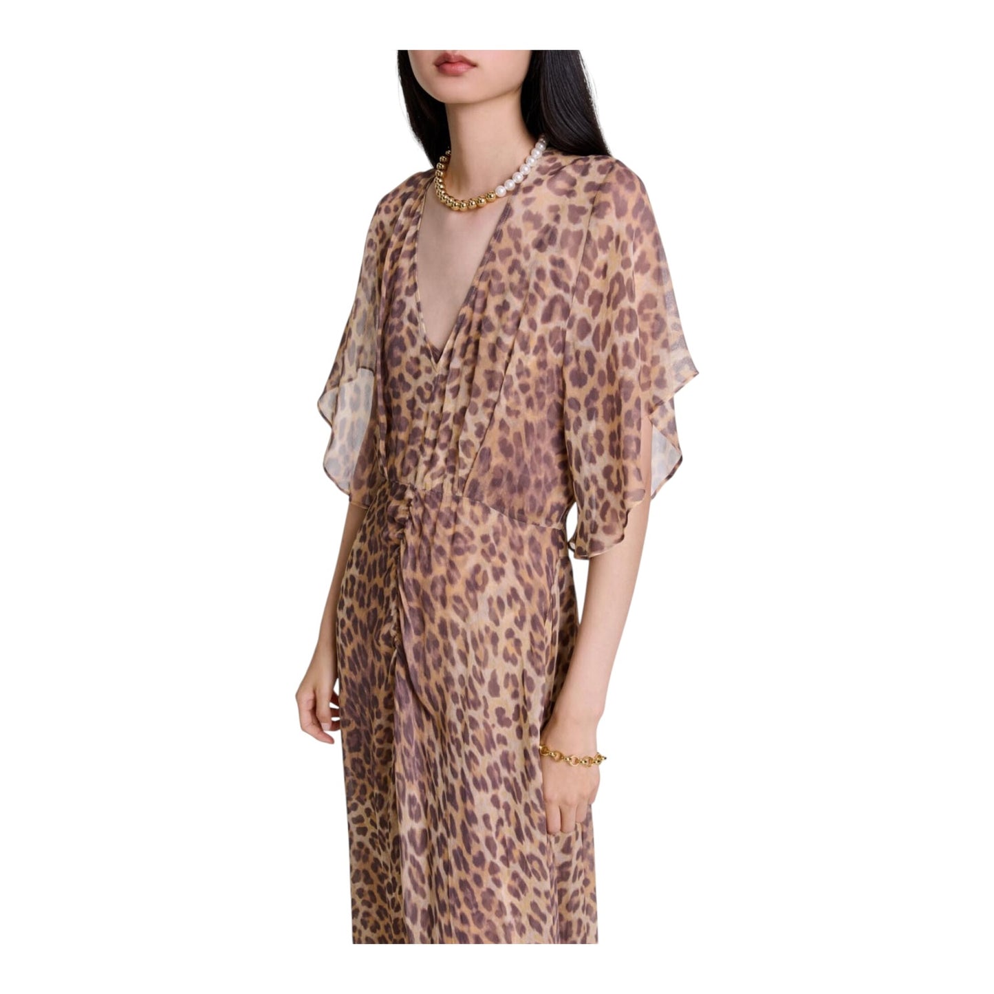 Maje Leopard Print Maxi Dress - 10