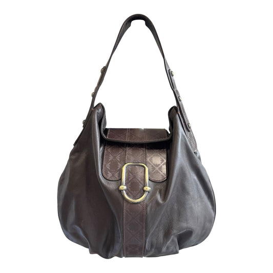 Emporio Armani Brown Leather Hobo Bag