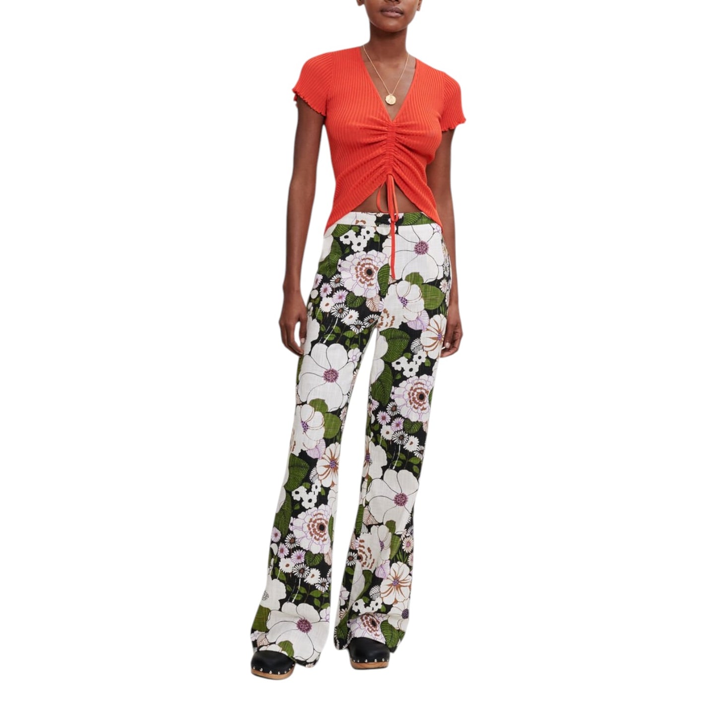 Maje Orange Ruched Top - 8