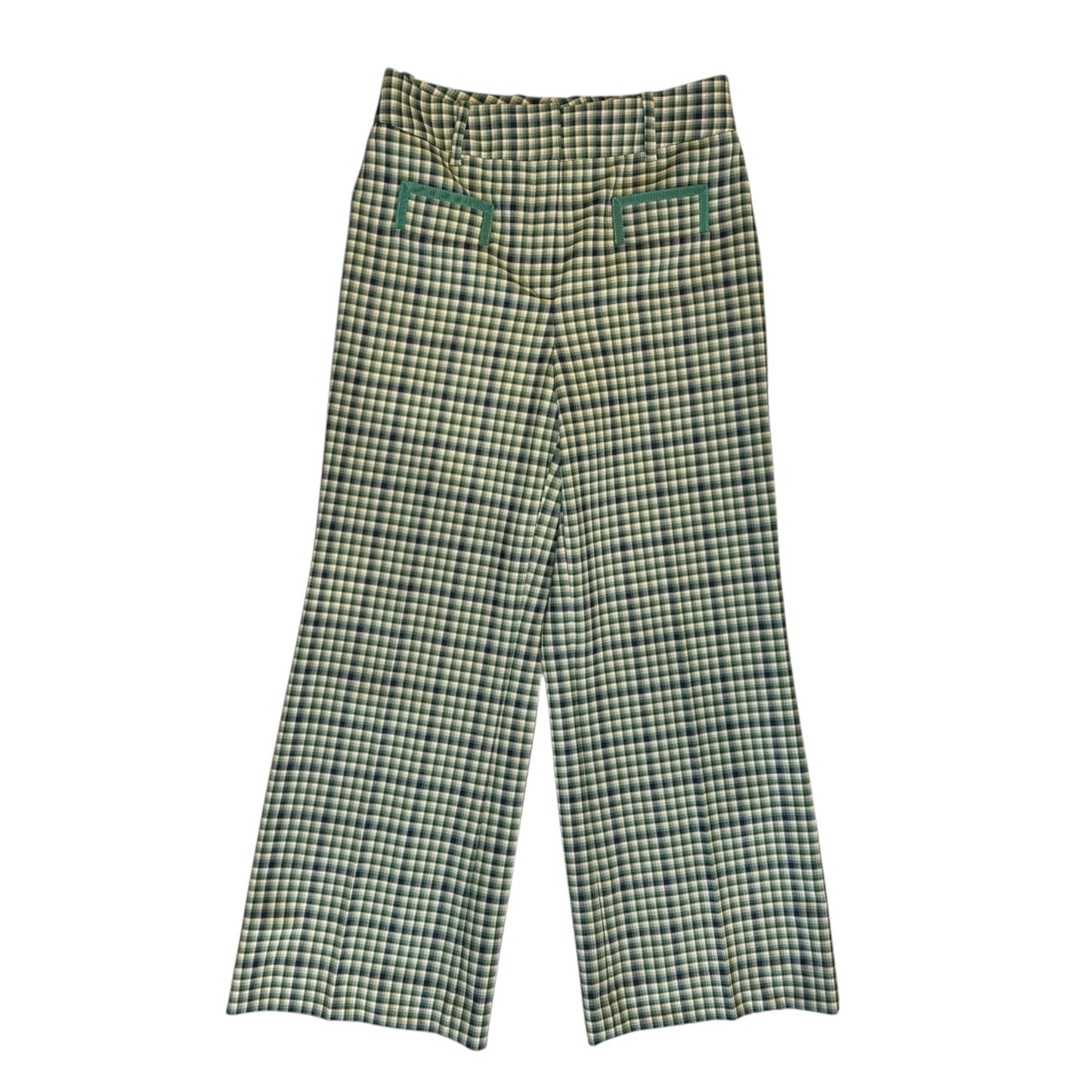 Tara Jarmon Green Check Trousers - 8 - NEW