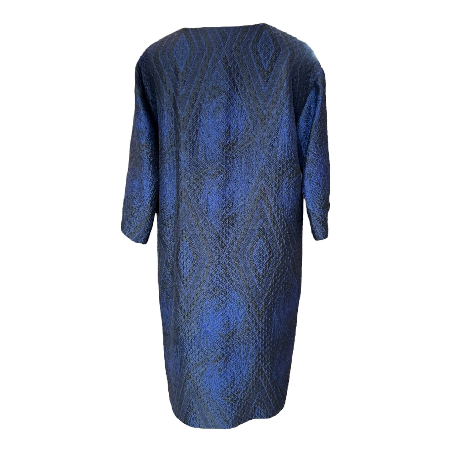 Dries Van Noten Blue and Black Jacquard Dress - 10/12