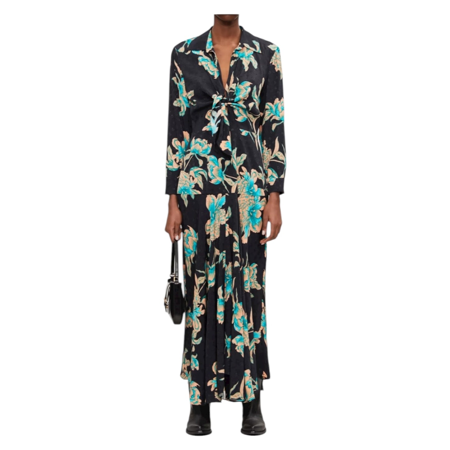 Sandro Blaire Navy Floral Dress - 8/10 - NEW