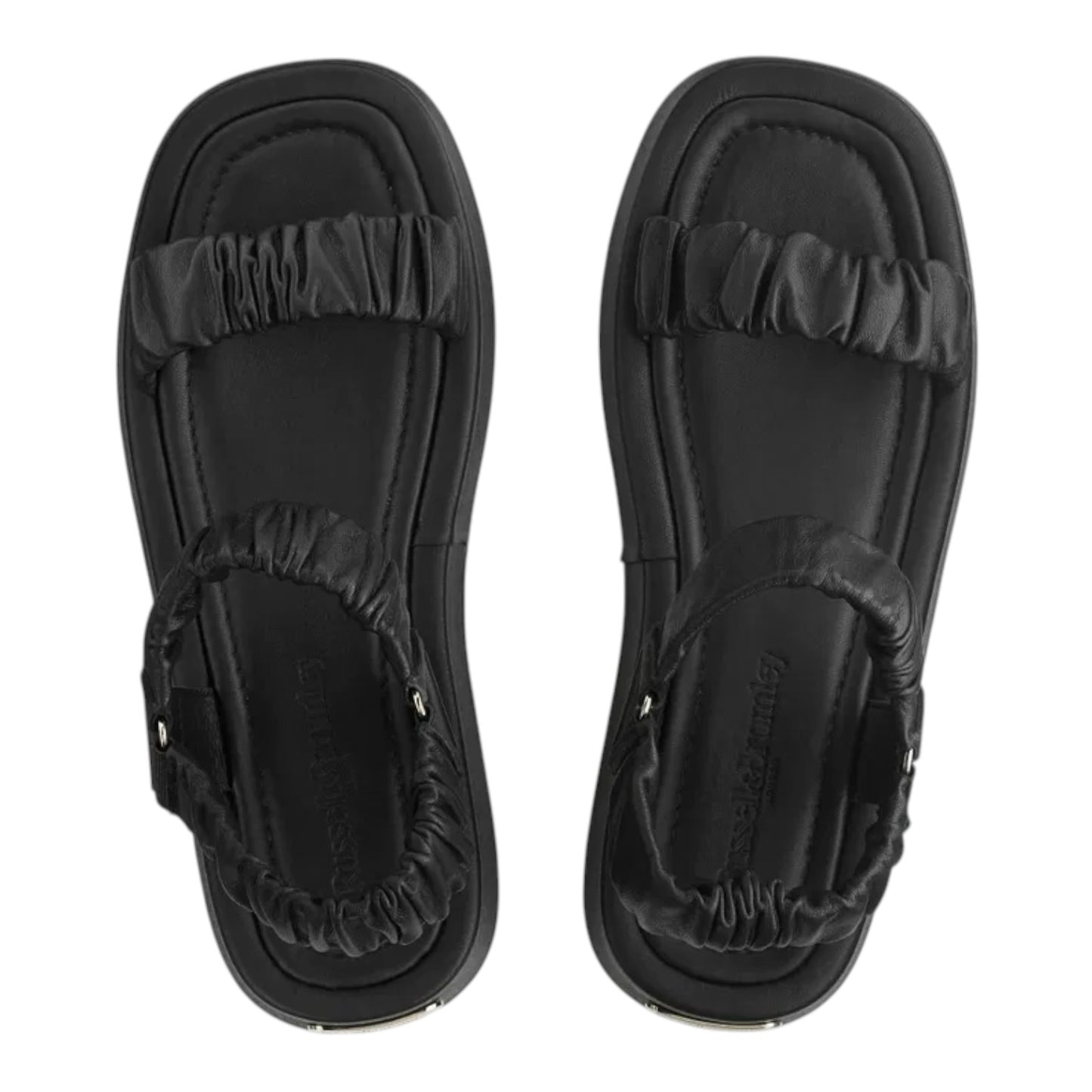 Russell & Bromley Scrunch Up Ruched Flatform Sandals - 38/5