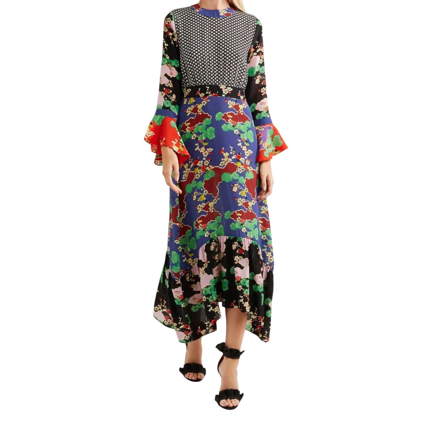 Rixo Chrissy Silk Patterned Dress - 12