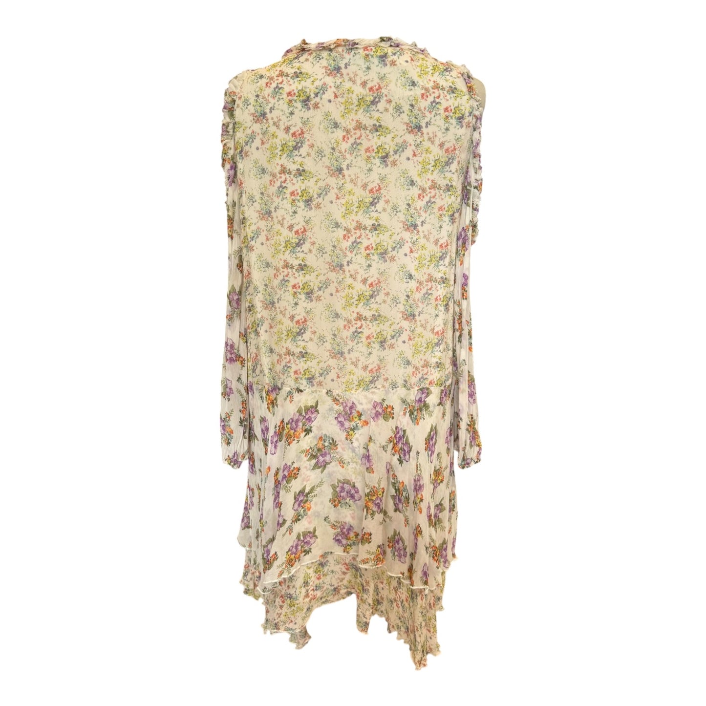 Alice + Olivia Ruffle Floral Romantic Layered Silk Mini Dress - 12