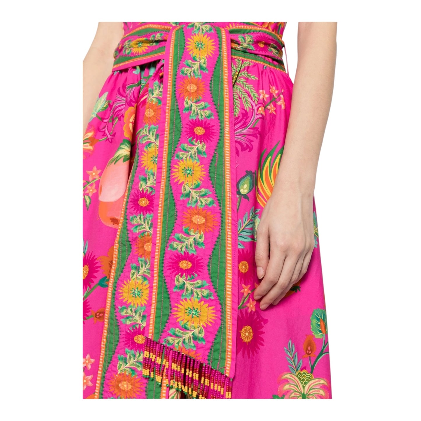 Farm Rio Pink Fruit Garden Printed Cotton Midi Dress - 8/10