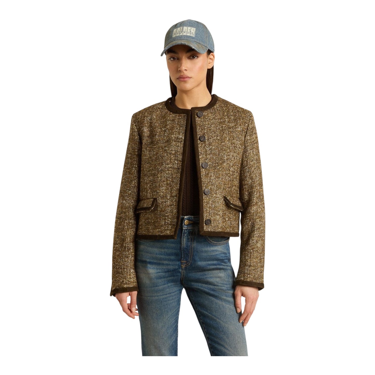Golden Goose Journey Jacket in Wool Tweed with Suede - 12