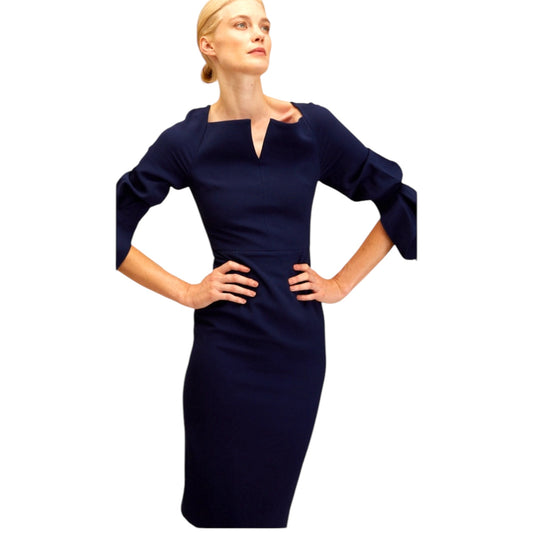 Roland Mouret Navy 'Rosslare' Crepe Dress - 10