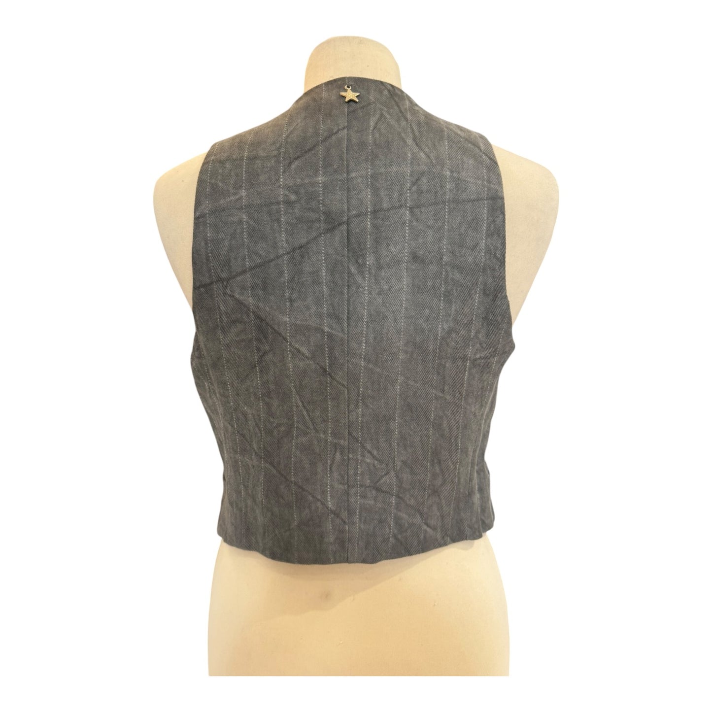 Souvenir Grey Cotton and Linen Waistcoat - 10