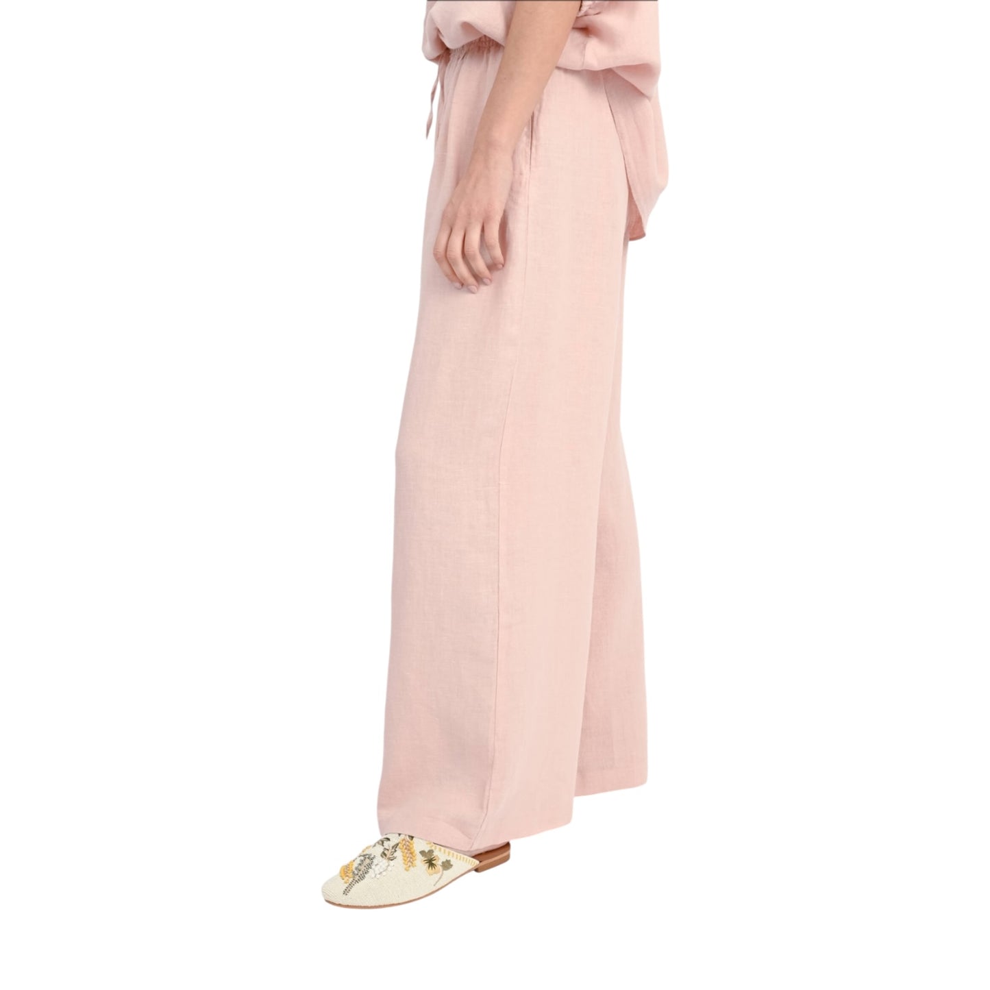 Sosue Blush Pink Linen Josy Pant Trousers - 10
