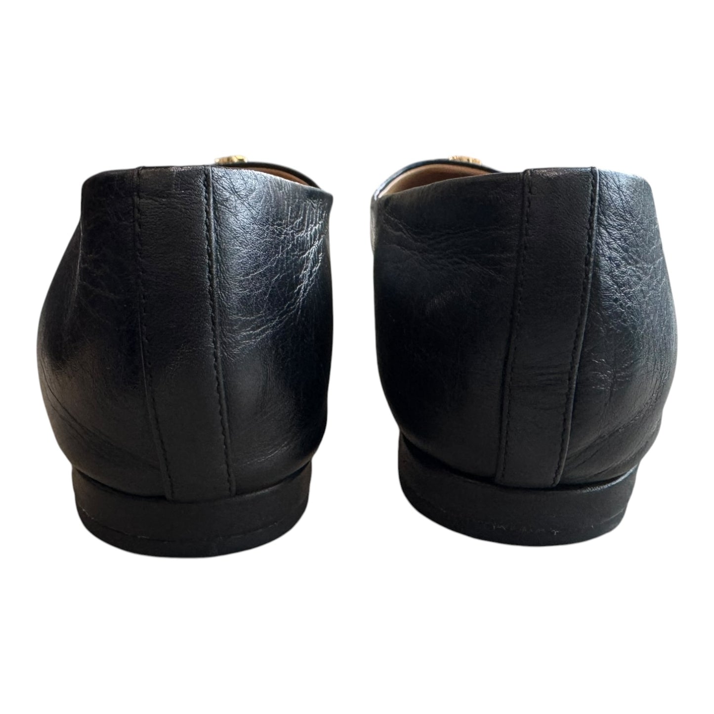 Ralph Lauren Black Leather and Suede Ballet Pumps - 38/5