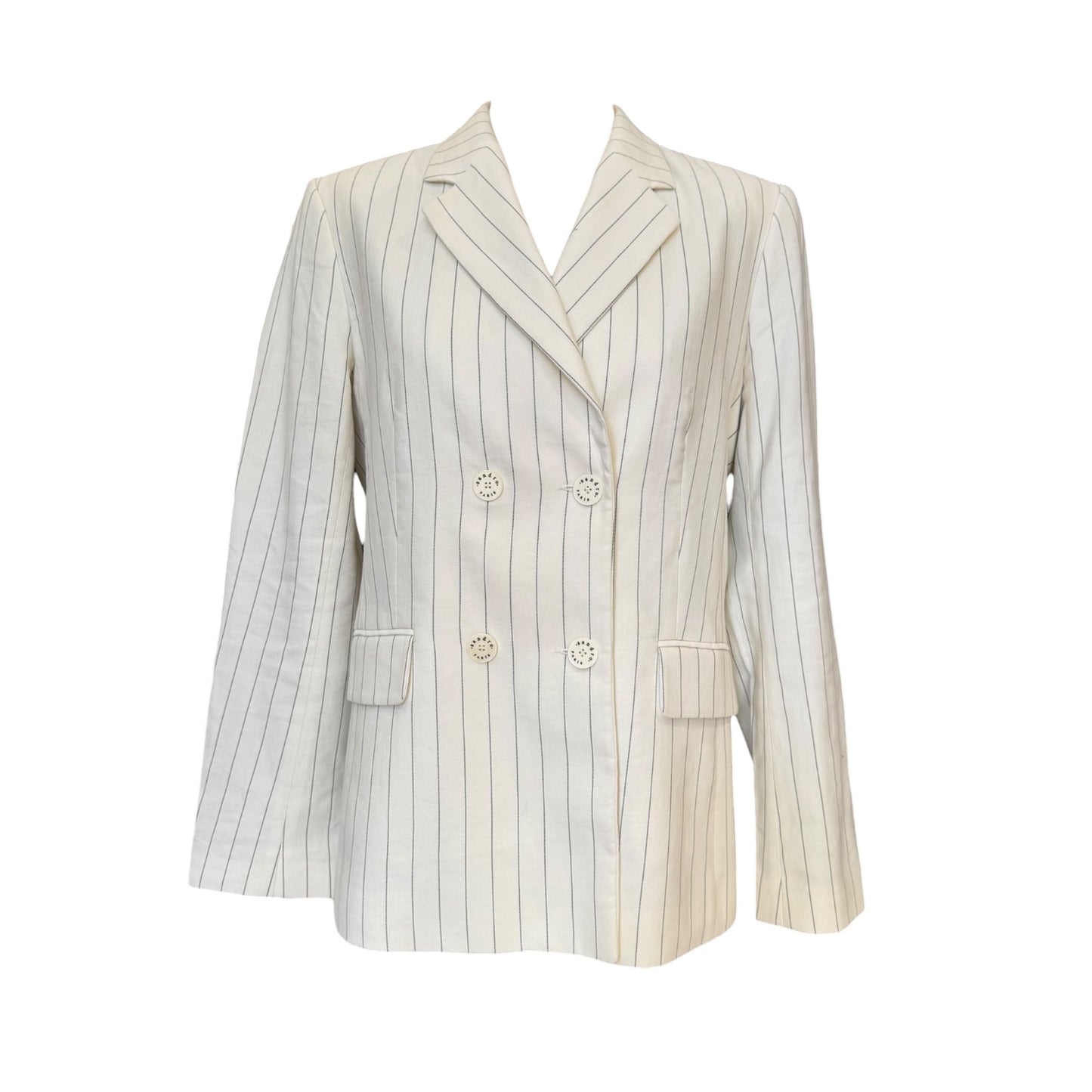 Sandro Double Breasted Pinstripe Blazer - 10/12
