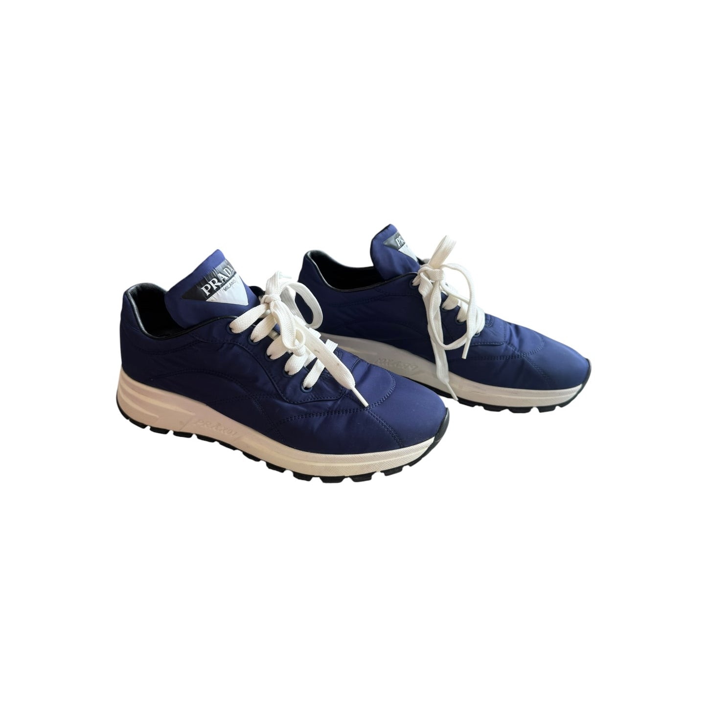 Prada Prax 01 Navy White Trainers - 38/5