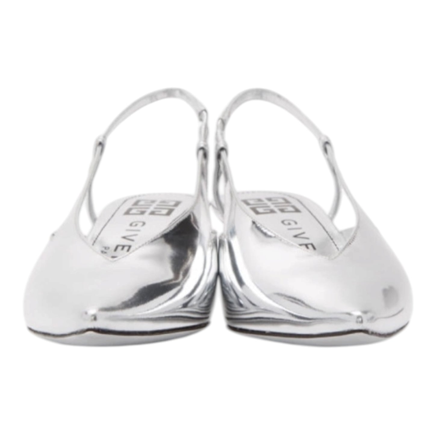 Givenchy Silver Mirror 3V Slingback Pumps - 37/4