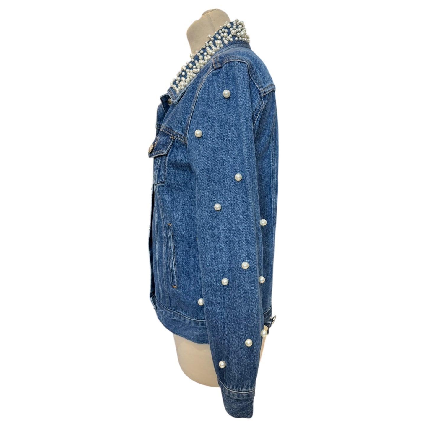 Uterqüe Denim Pearl Jacket - 10/12