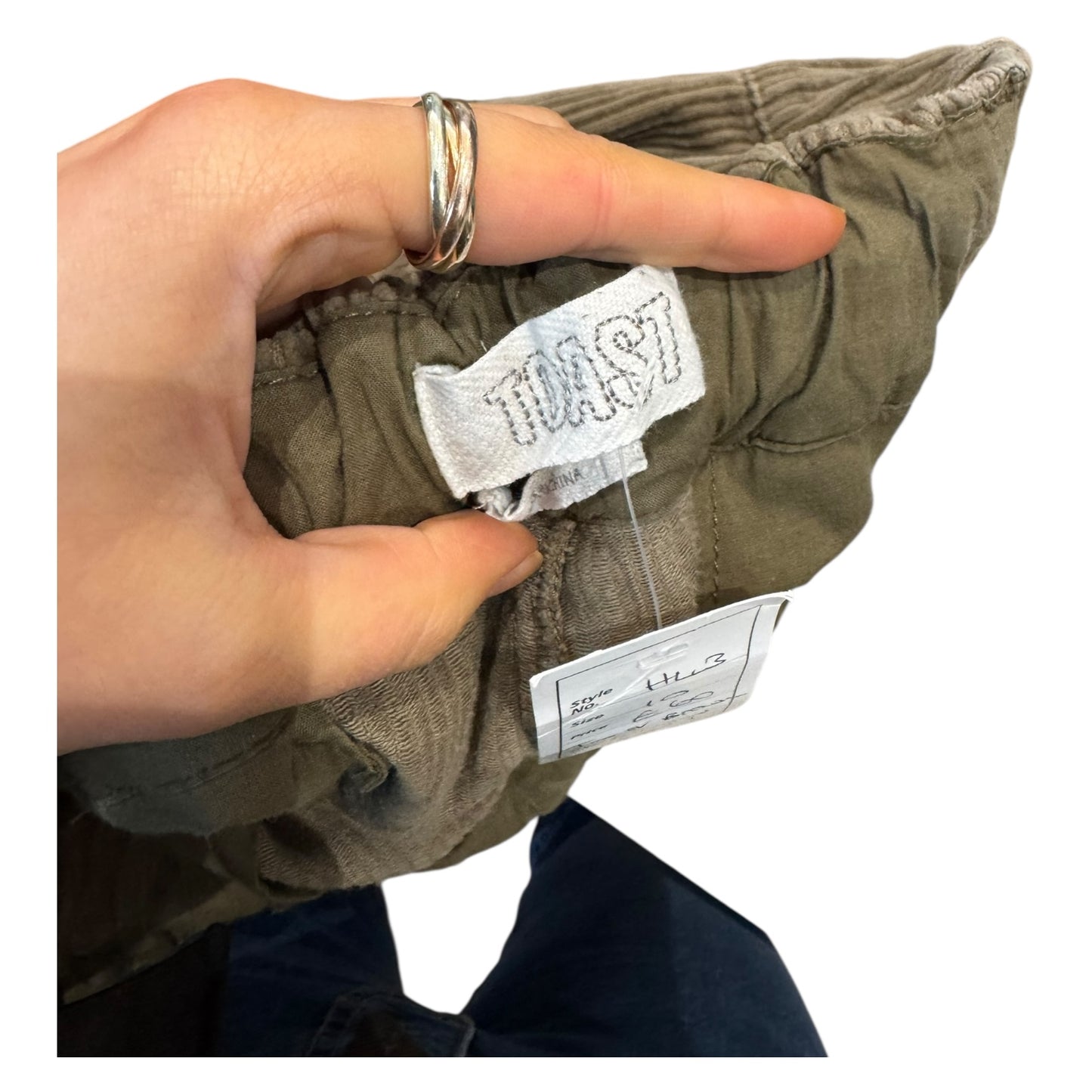 Toast Gabi Olive Organic Cord Pull On Trousers - 10