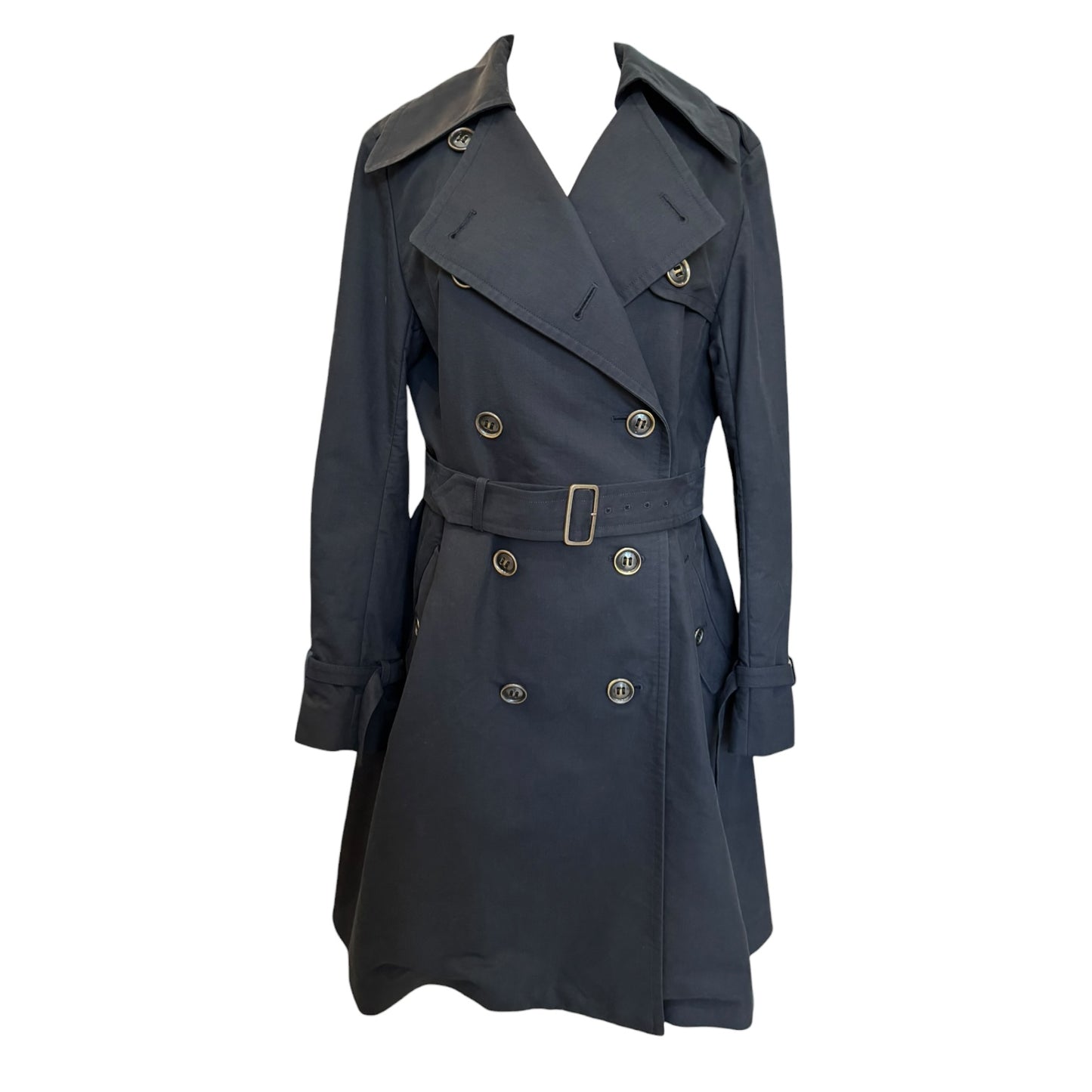 Nicole Fahri Black Cotton Trench Coat - 14/16