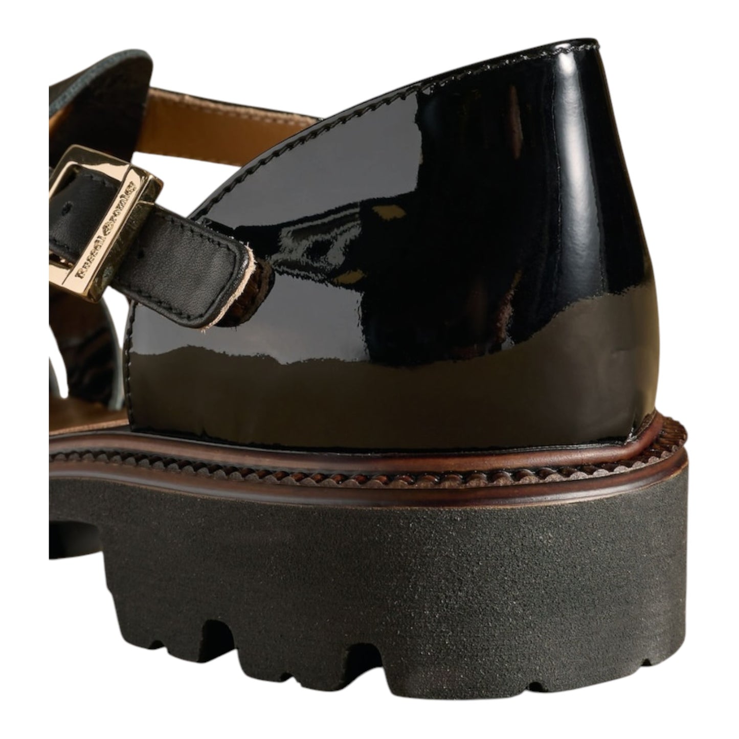 Russell & Bromley Black Sorrento Chunky Fisherman Sandals - 37/4 - NEW