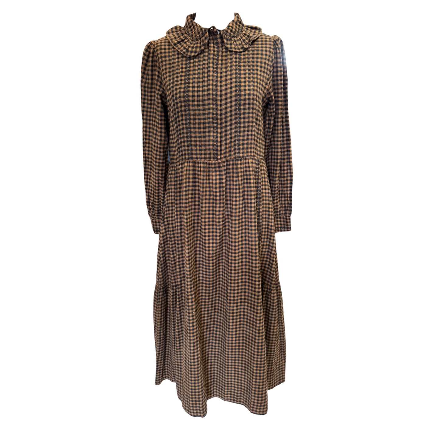 Brora Brown and Black Brushed Cotton Dress - 10