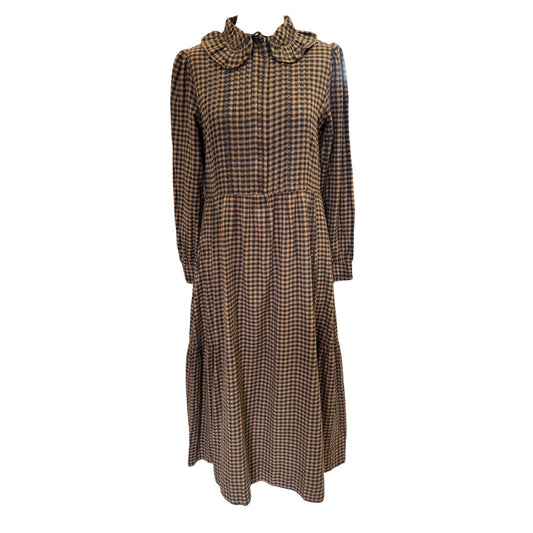 Brora Brown and Black Brushed Cotton Dress - 10