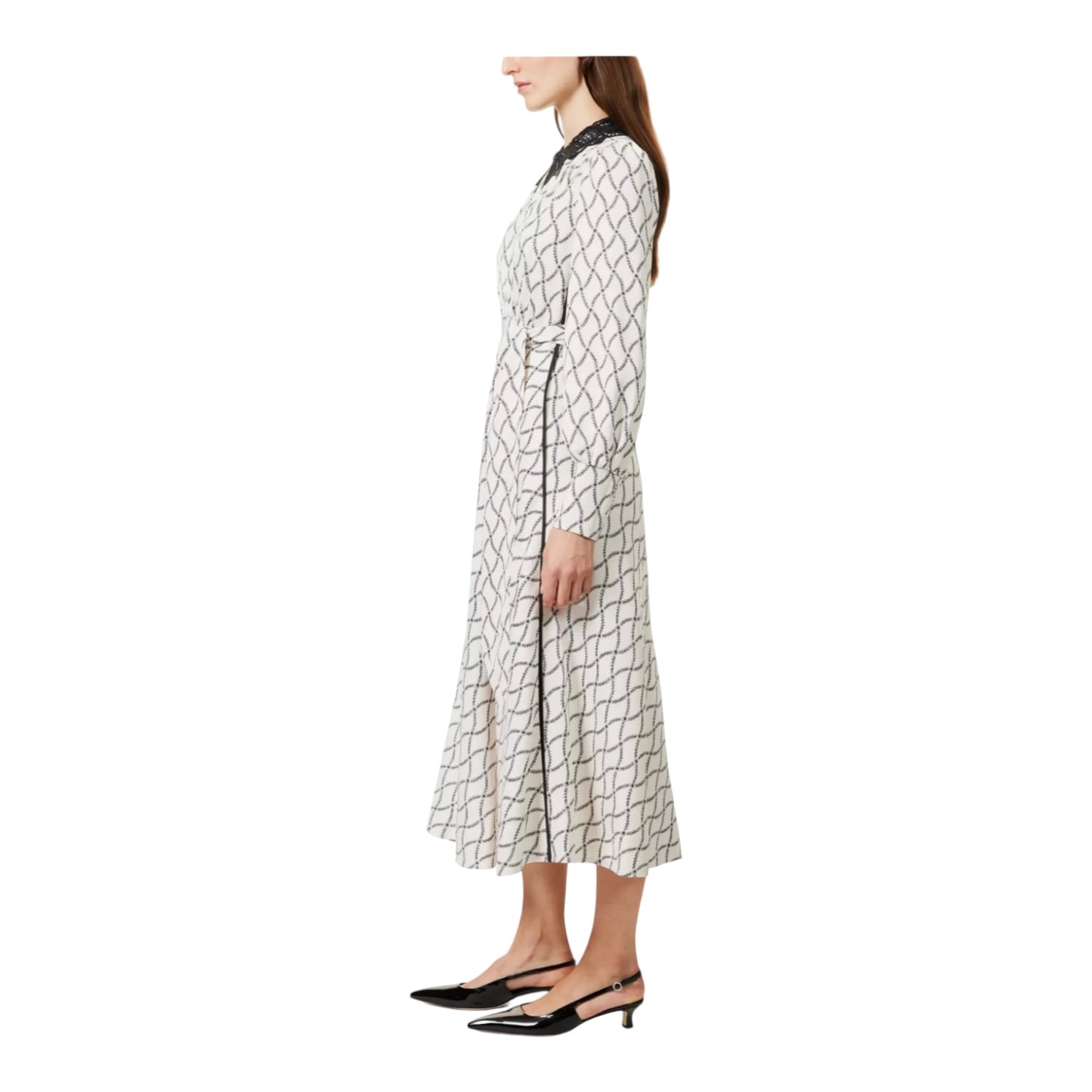 Me + Em Trellis Floral Print Midi Dress - 10 - NEW