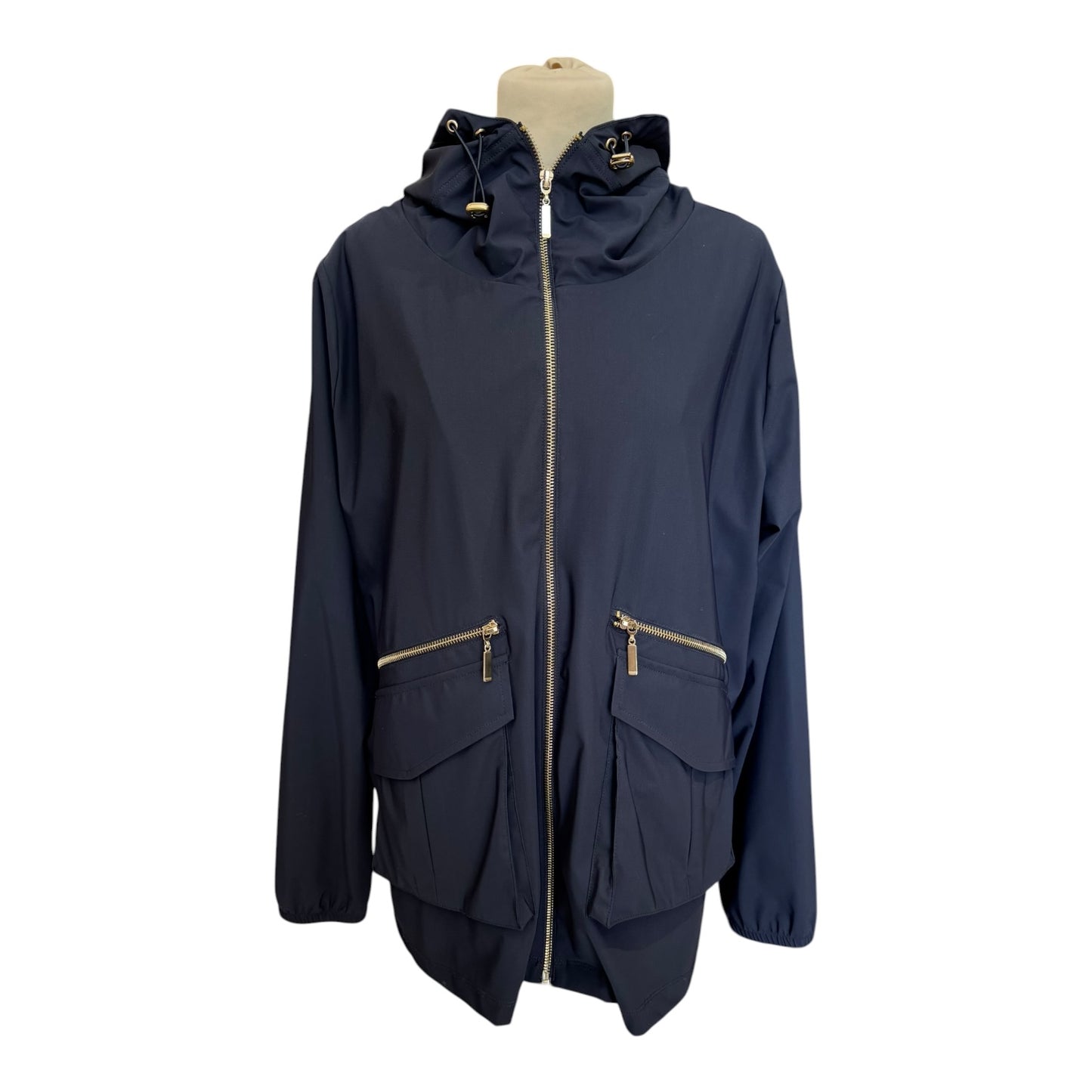 Naya Navy Hooded Jacket With Zip Pockets - 10