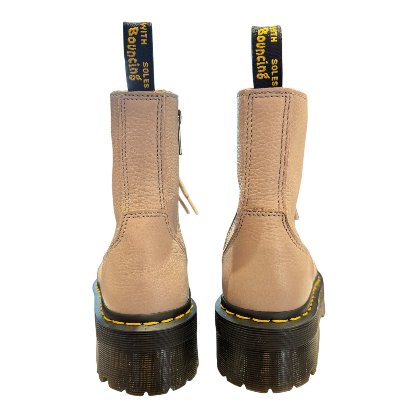 Dr Marten Jadon III Soft Leather Platform Boots in VINTAGE TAUPE - 38 / 5