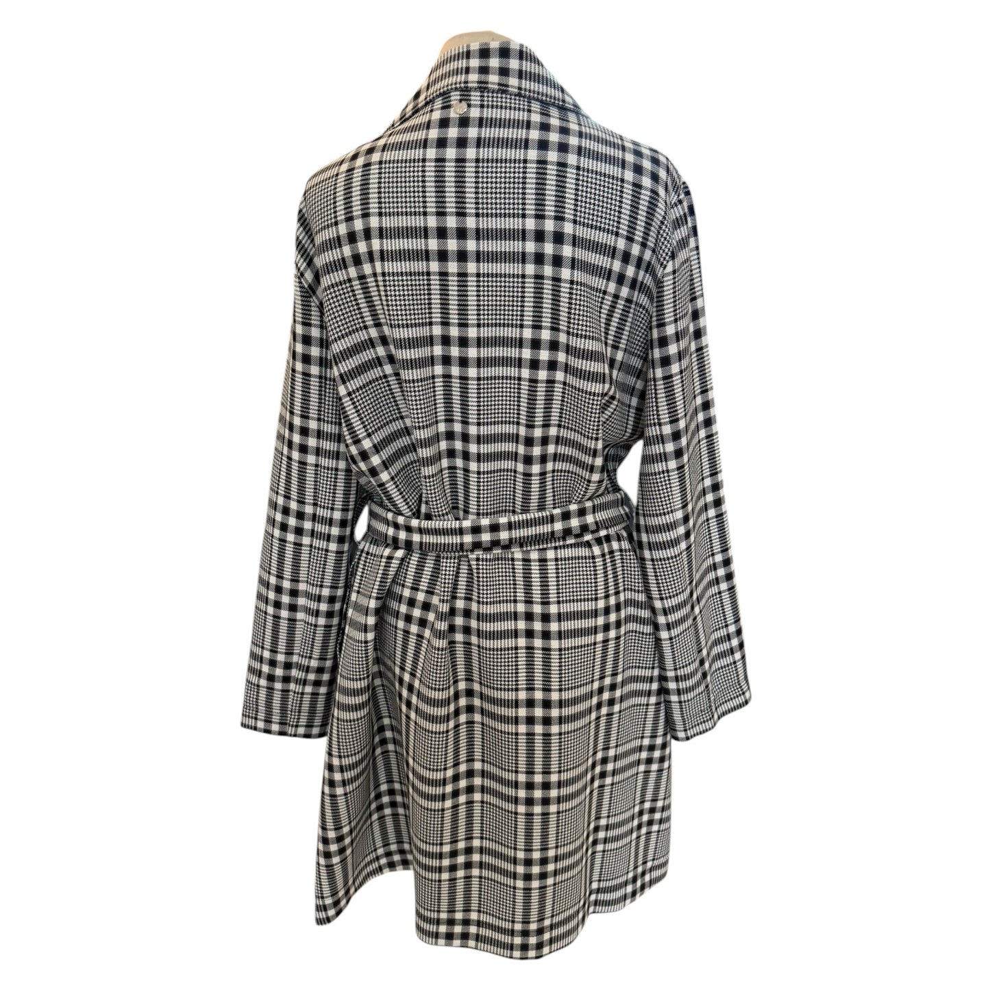 Rich & Royal Black and White Check Embellished Coat - 14