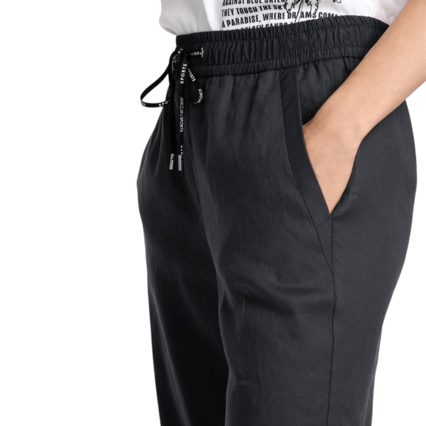 Marc Cain Sports Midnight Blue Wusu Linen Trousers - 10/12