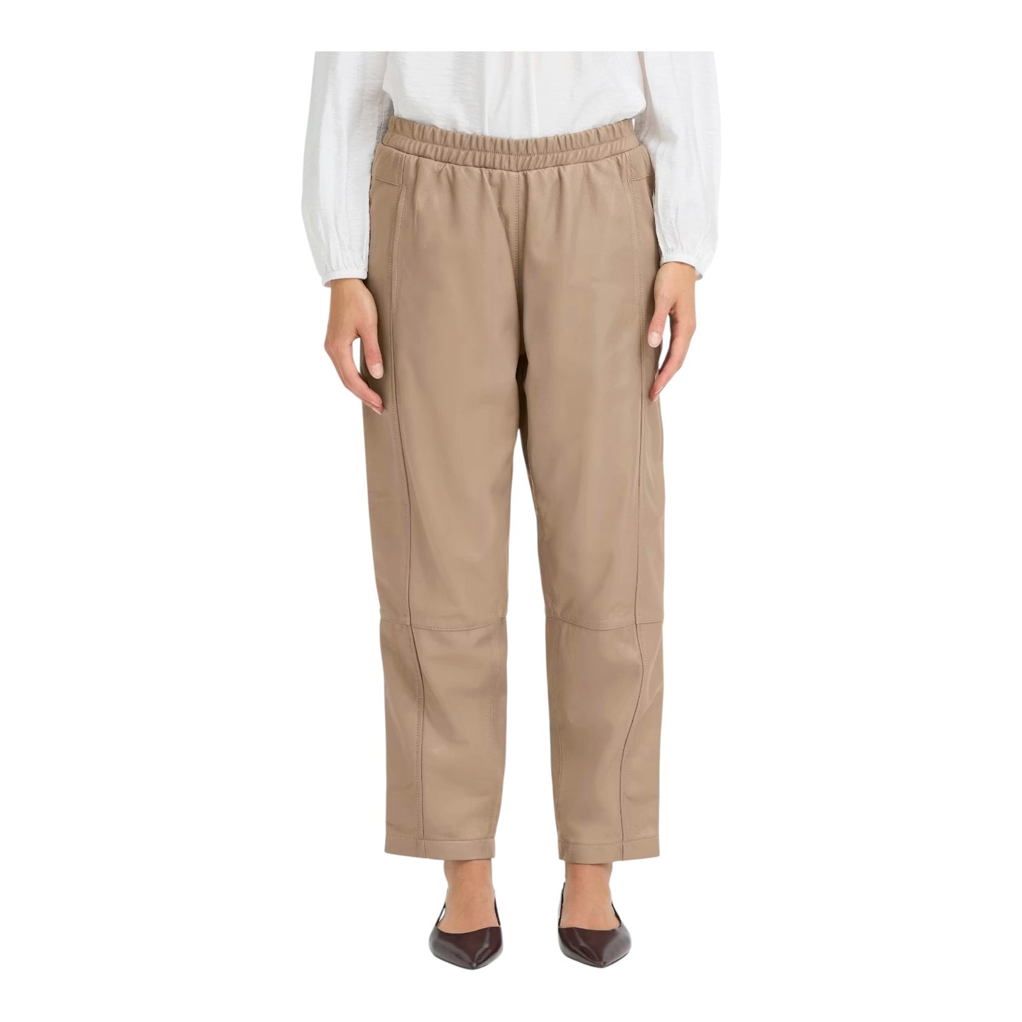 Fransa Taupe Leather Two Piece - 10 - NEW