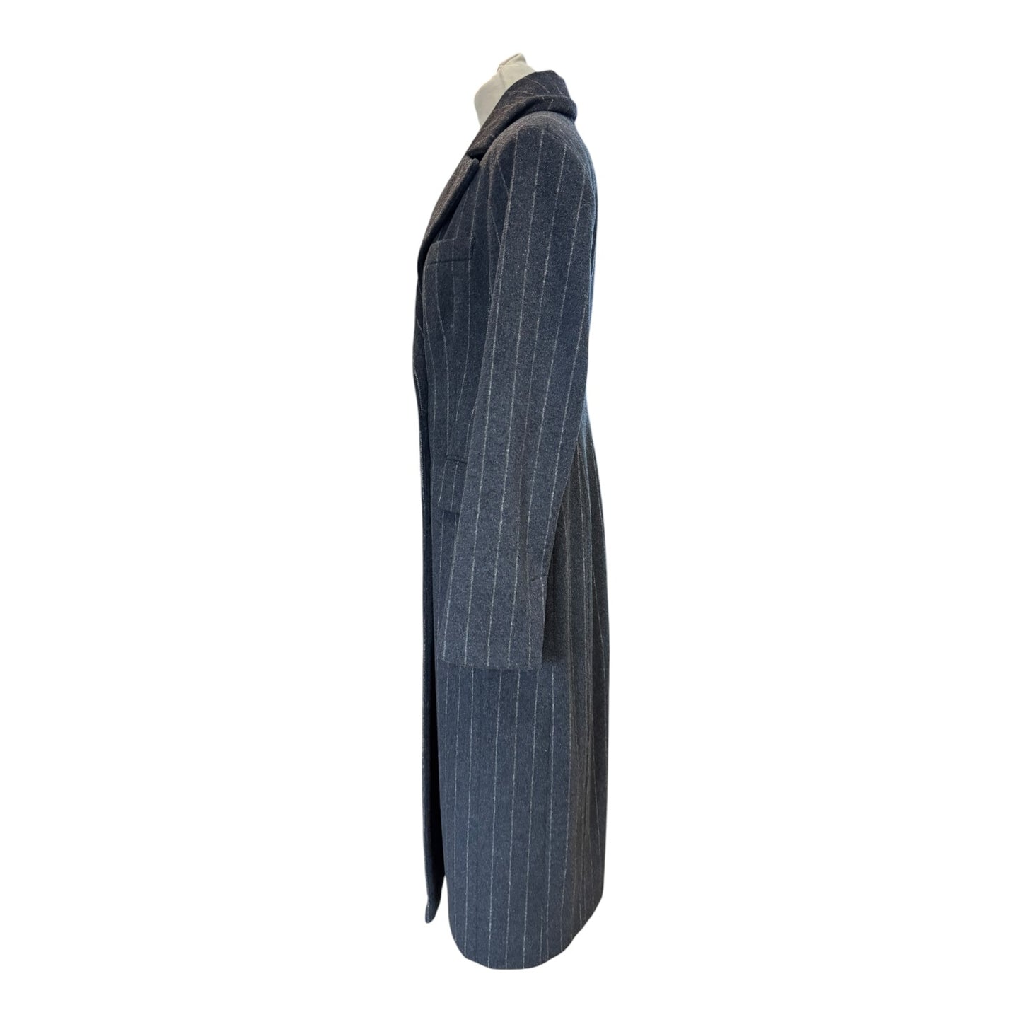 By Anthropologie Pinstripe Hourglass Wool-Blend Coat - 8
