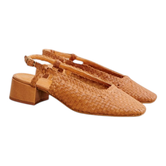 Sézane Noemie Heeled Pumps in Braided Leather - 37/4