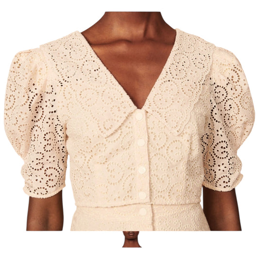 Sandro Cropped Broderie Anglaise Shirt - 10
