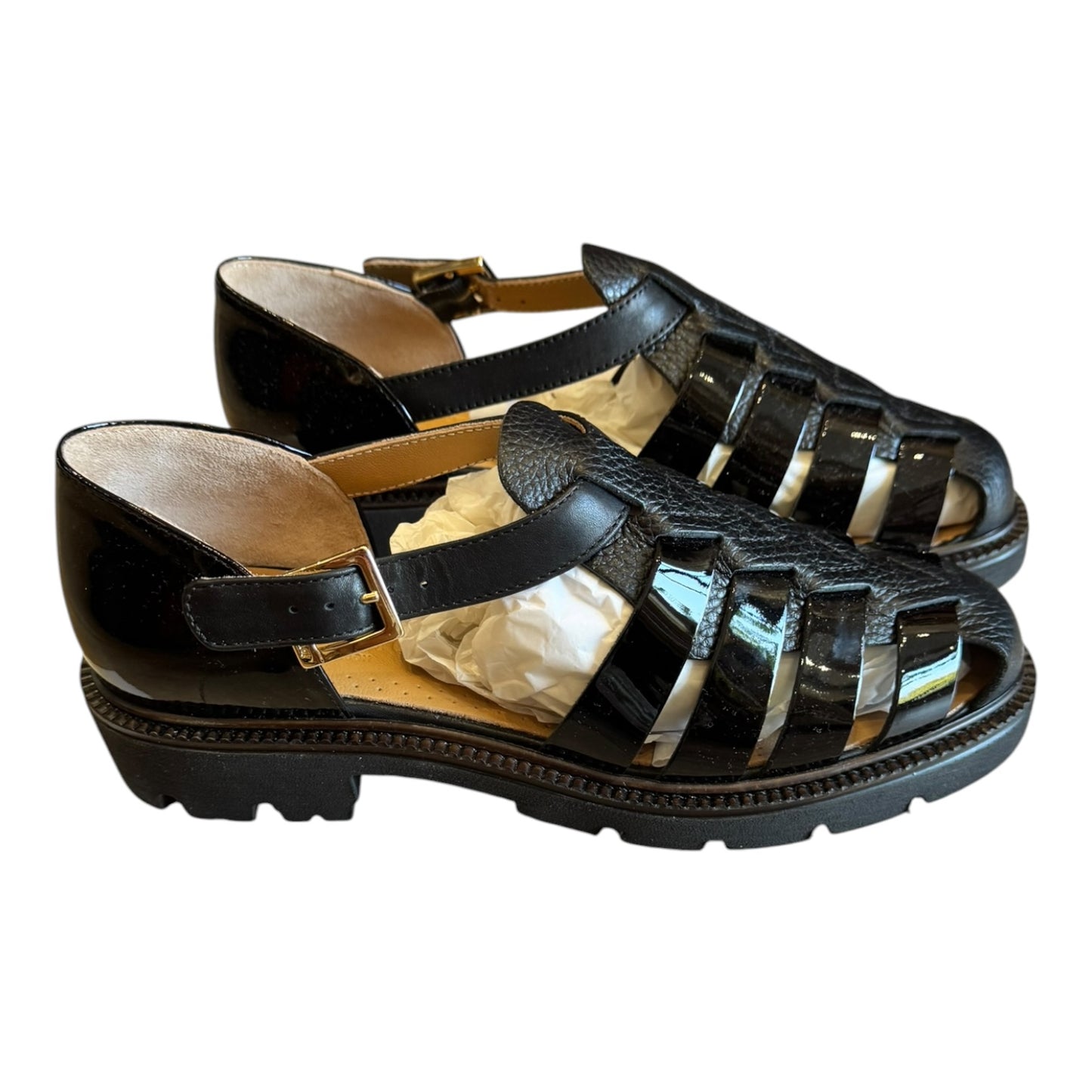 Russell & Bromley Black Sorrento Chunky Fisherman Sandals - 37/4 - NEW