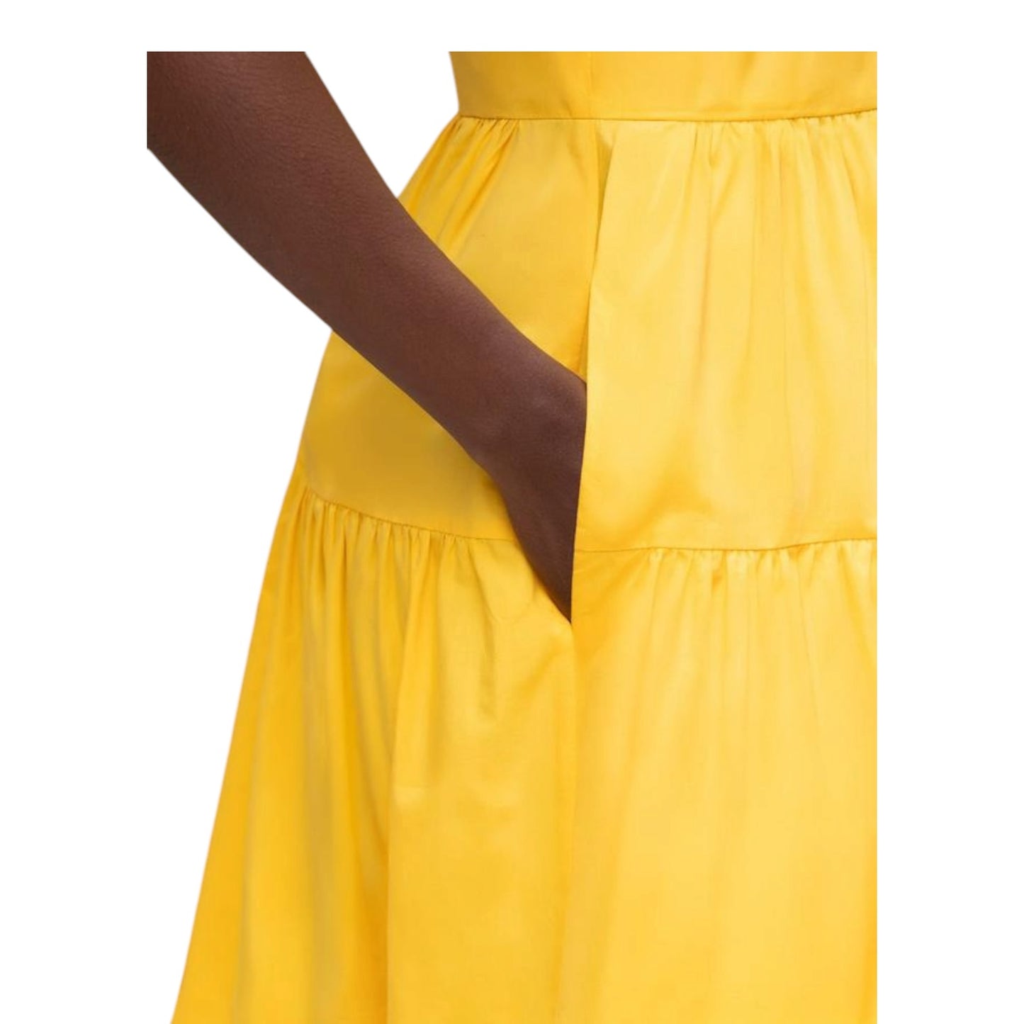 Ro&Zo Yellow Cotton Poplin Twist Front Dress - 12 - NEW