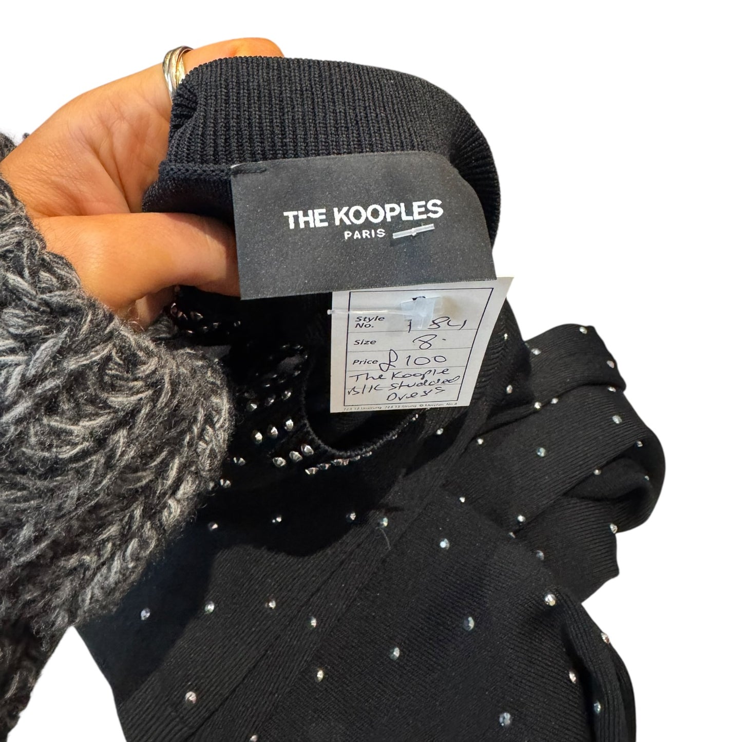 The Kooples Black Silver Studded Dress - 8