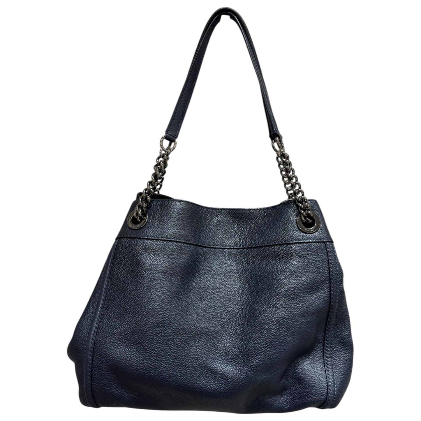 Coach Turnlock Edie Navy Polished Pebble Leather Bag