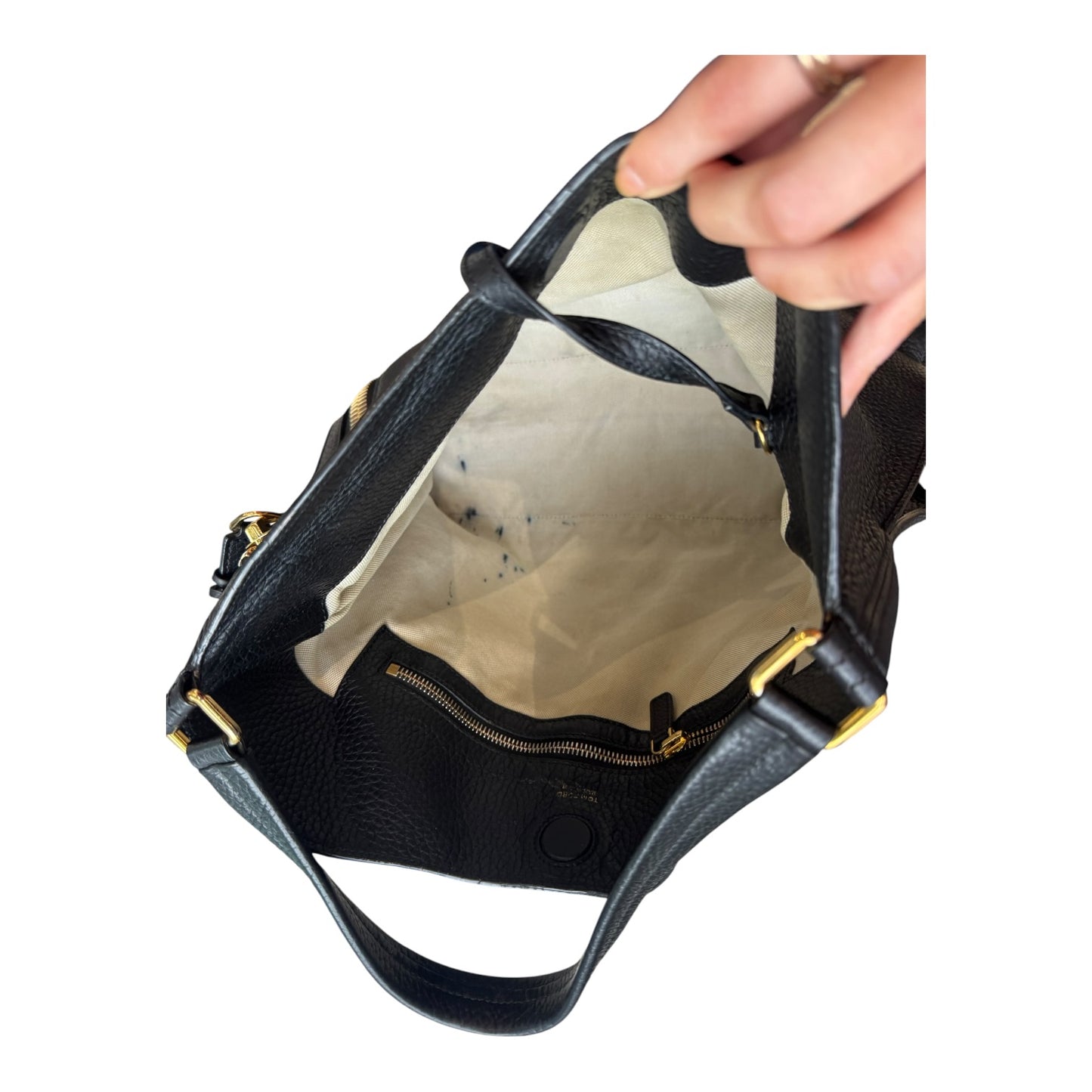 Tom Ford Alix Black Grained Leather Bag