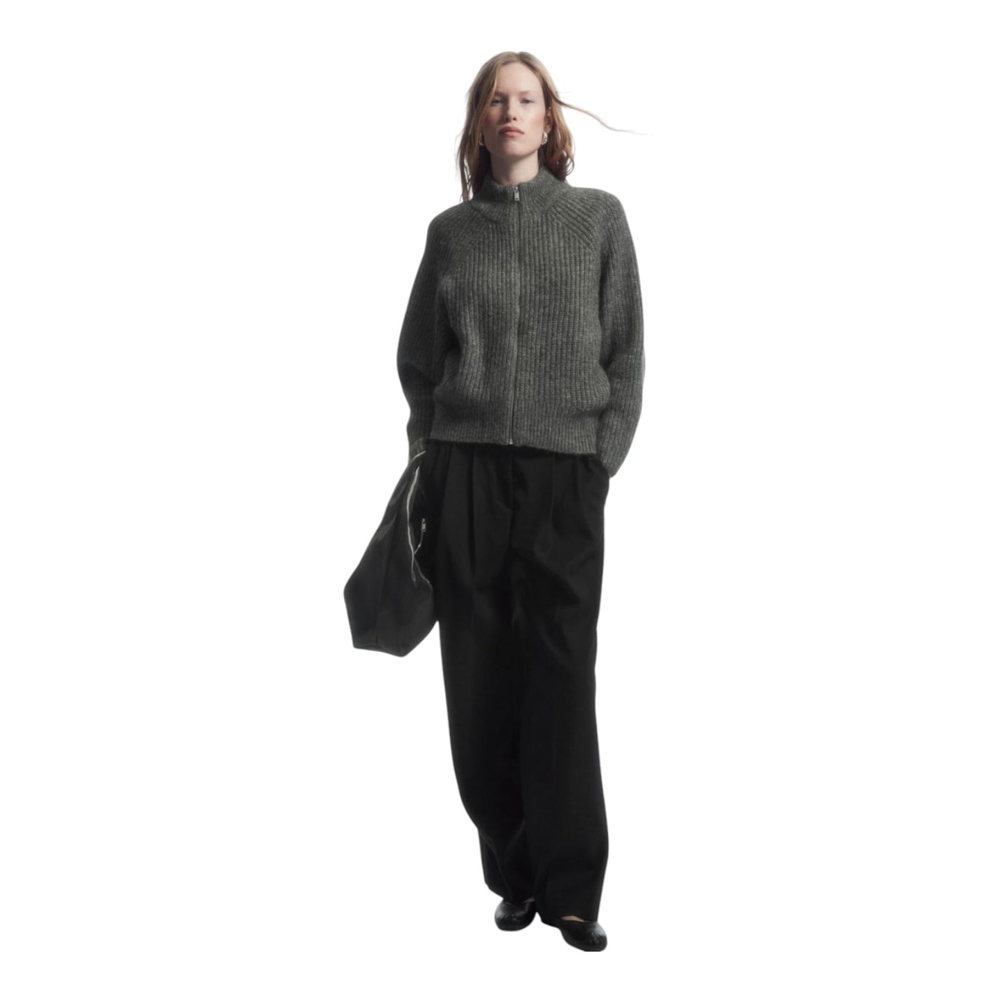 COS Alpaca Blend Zip Up Cardigan - 12
