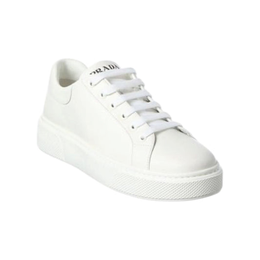 Prada White Leather Platform Trainers - 40/7