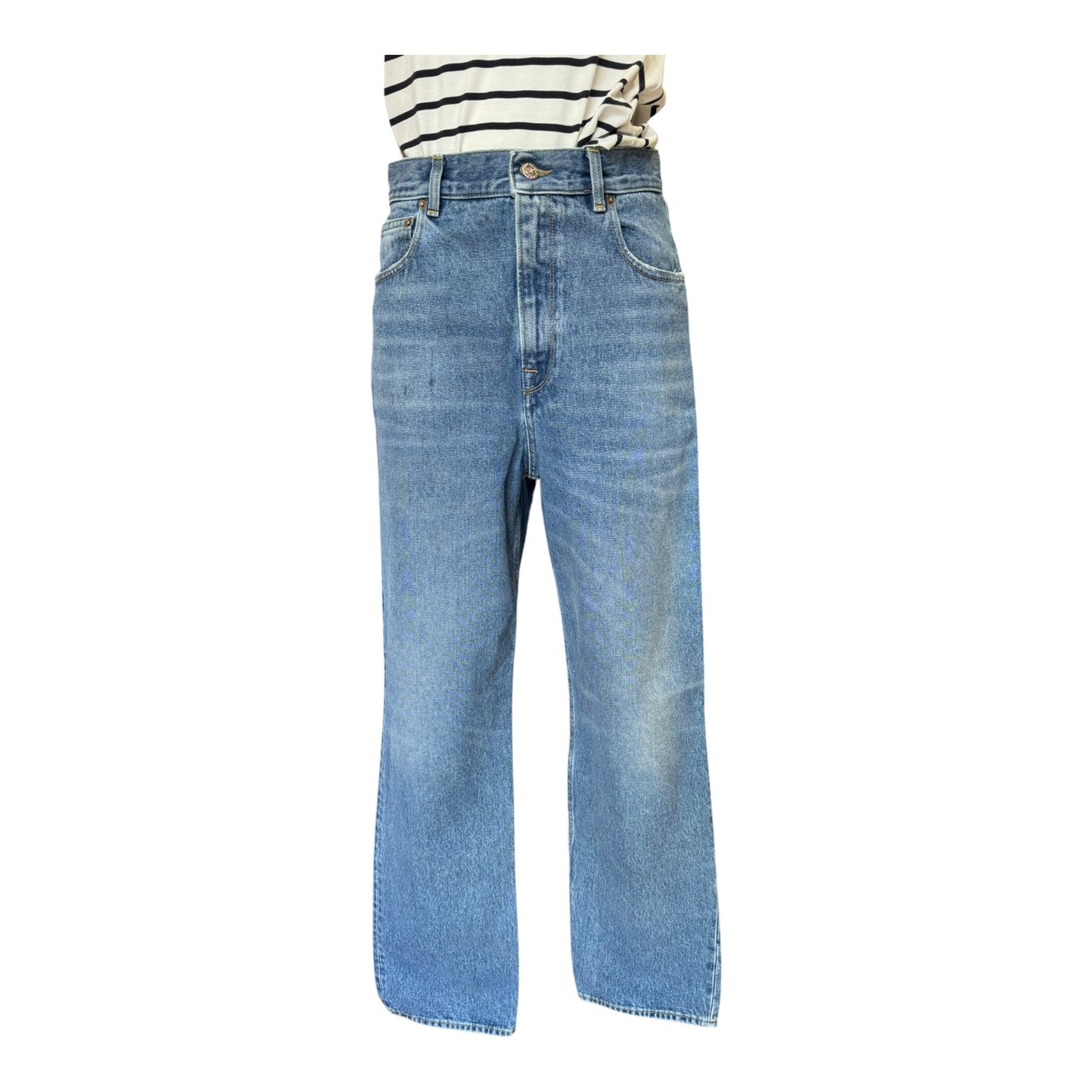 Golden Goose Distressed Kim Wide Leg Jeans - 10