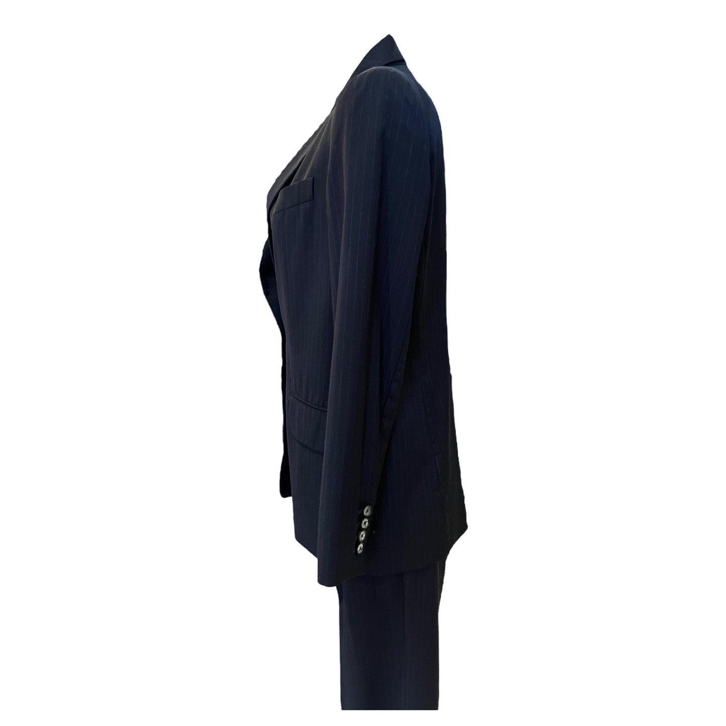 Max Mara Navy Wool Trouser Suit