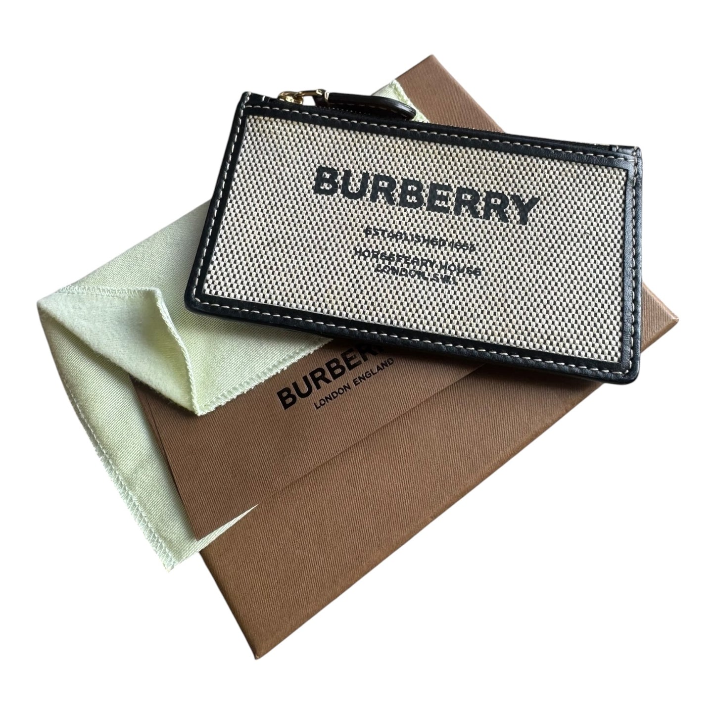 Burberry Somerset Canvas and Leather Card Holder