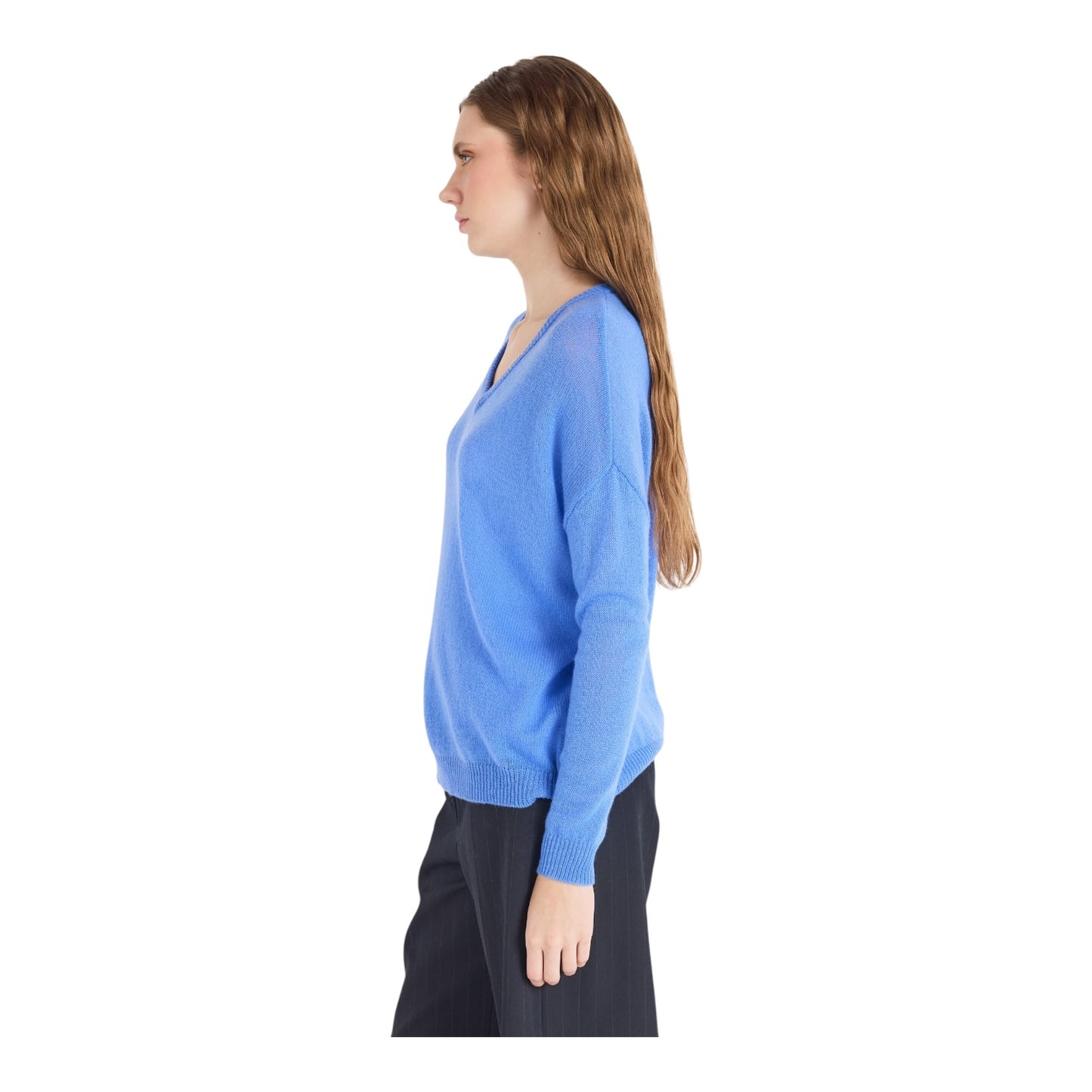 Absolute Cashmere Angelica V Neck Sweater in Cornflower Blue - 10