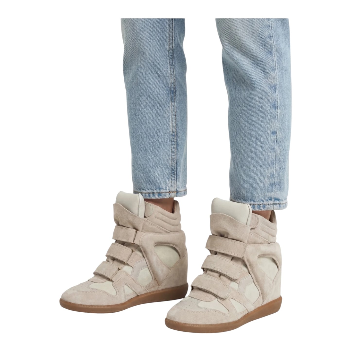 Isabel Marant Bekett Leather Wedge Sneakers - 38/5 - NEW