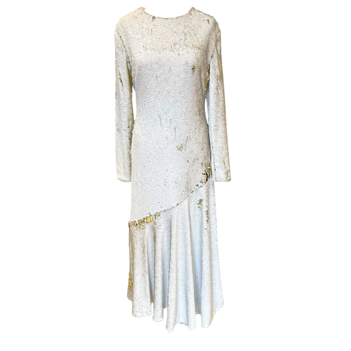 Racil White and Gold Sequined Dress - 12