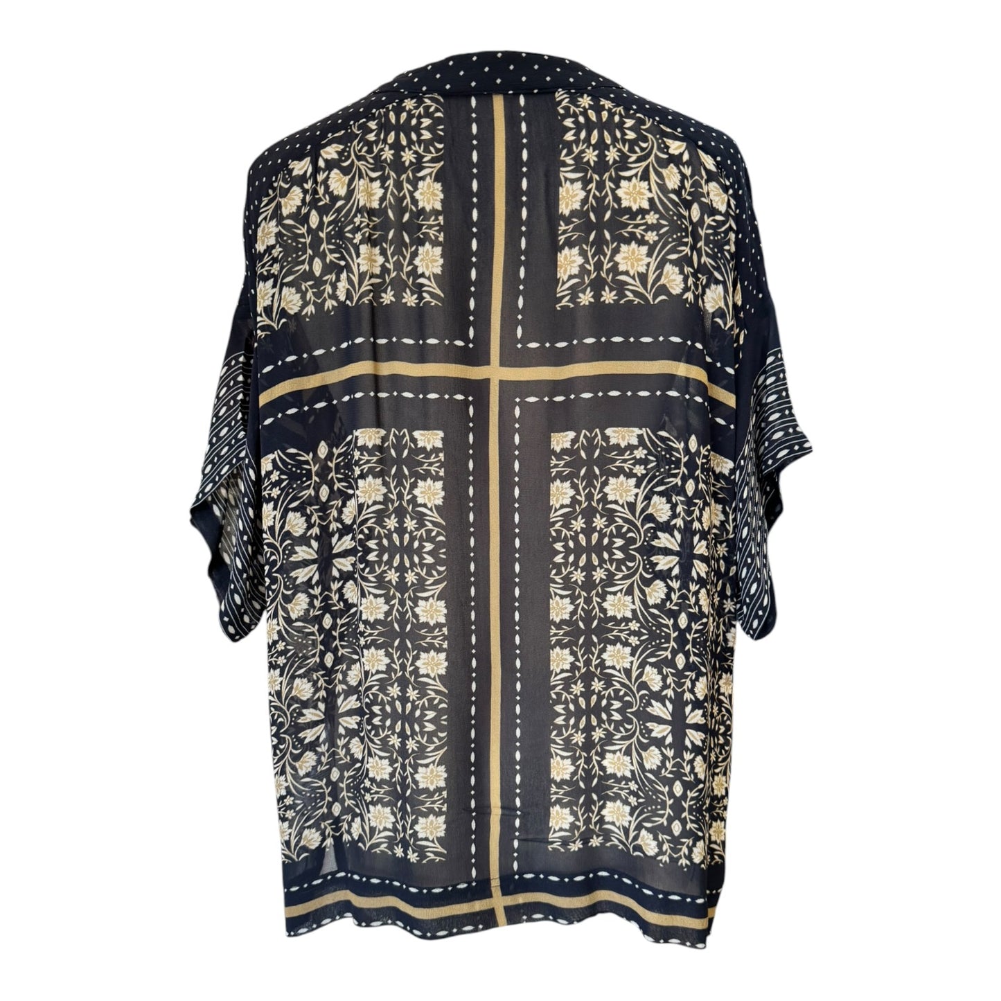 Part Two Navy Chiffon Top - 12